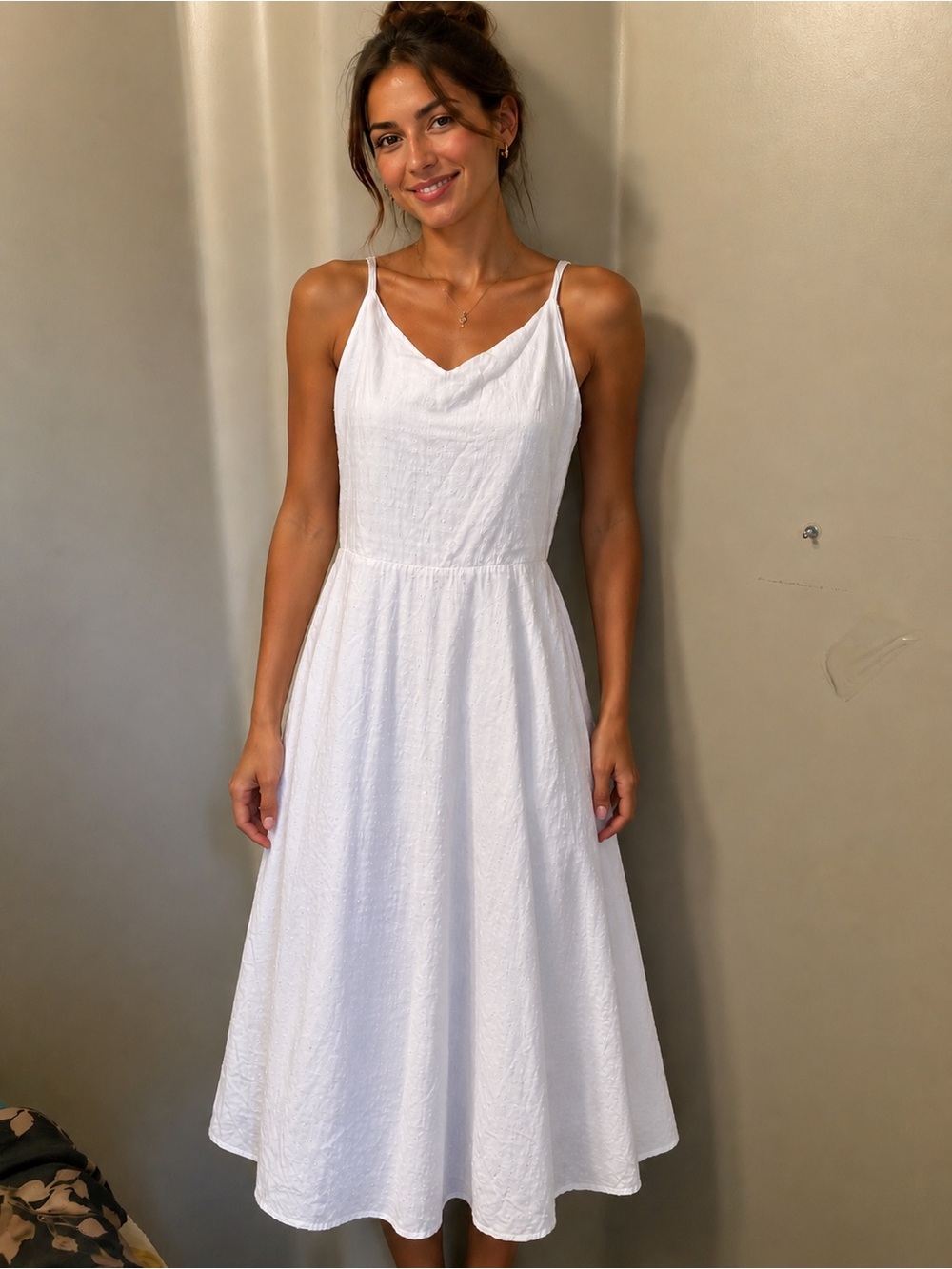 GAP White Spaghetti-Strap Midi Dress